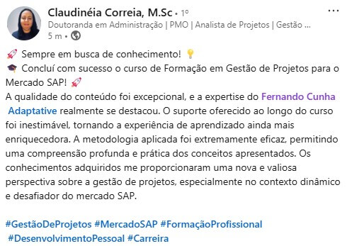 Depoimento Claudinéia Correia